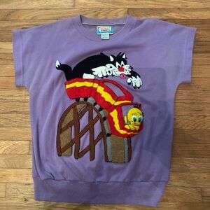 Vintage 1984 Sylvester and Tweety Purple Shirt